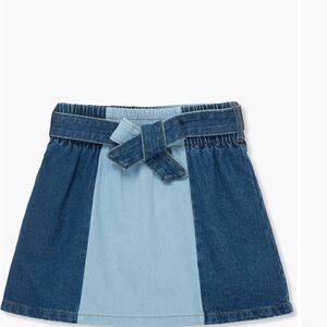 TRUCE Denim Patchwork Skirt with Belt